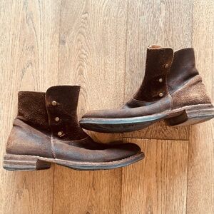 Fiorentini and Baker Three Button Brown suede and leather boots 40